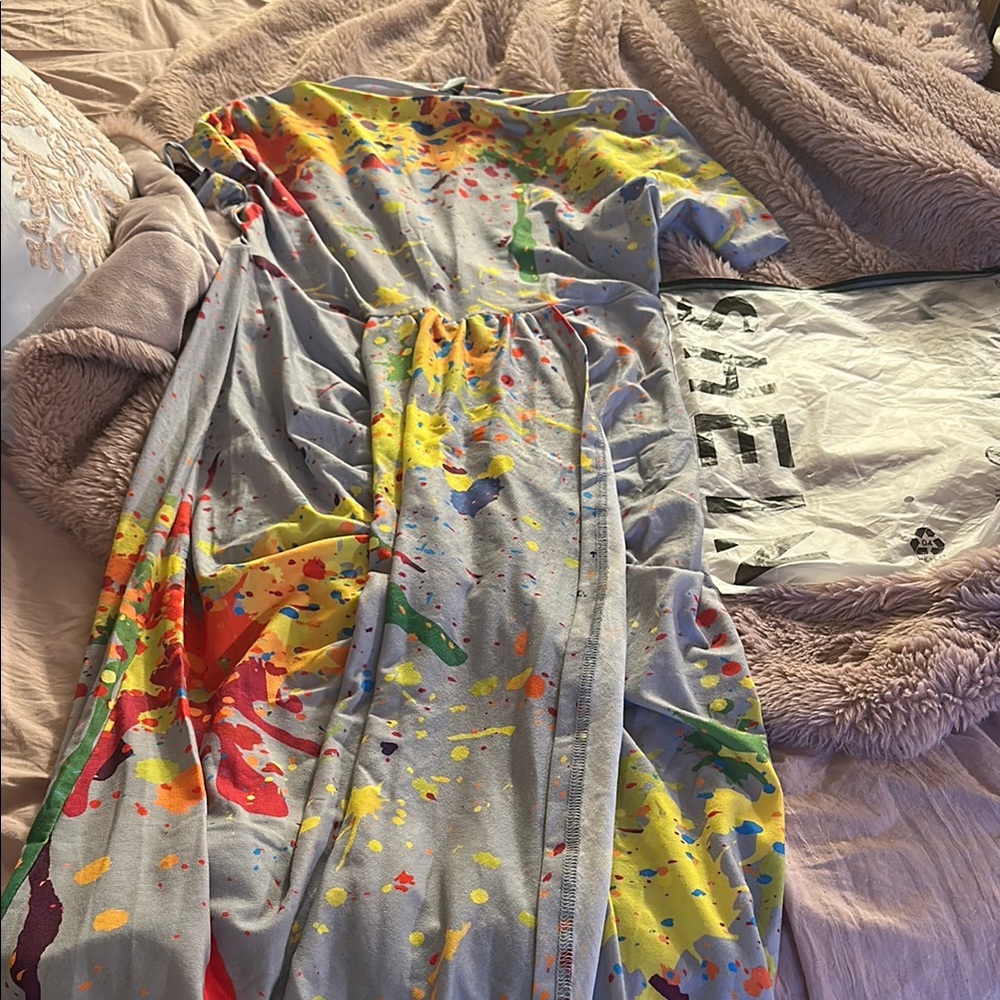 SHEIN Colorful Splatter Maxi Dress Never Worn